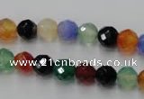 CAG2351 15.5 inches 6mm faceted round multi colored agate beads