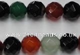 CAG2354 15.5 inches 12mm faceted round multi colored agate beads