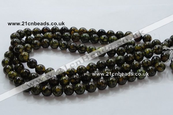 CAG236 15.5 inches 12mm round dragon veins agate gemstone beads