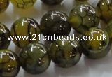 CAG237 15.5 inches 14mm round dragon veins agate gemstone beads