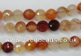 CAG2382 15.5 inches 8mm faceted round red agate beads wholesale