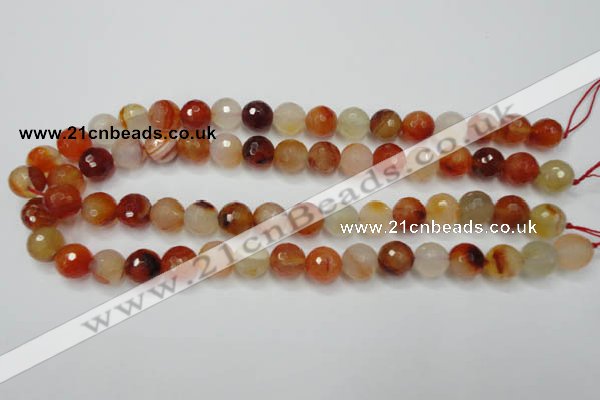 CAG2383 15.5 inches 10mm faceted round red agate beads wholesale