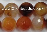 CAG2387 15.5 inches 18mm faceted round red agate beads wholesale