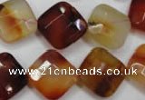 CAG2402 15.5 inches 16*16mm faceted diamond red agate beads wholesale