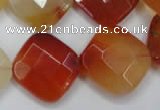 CAG2404 15.5 inches 20*20mm faceted diamond red agate beads wholesale