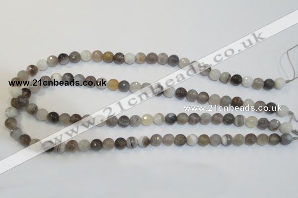 CAG2422 15.5 inches 8mm faceted round Chinese botswana agate beads