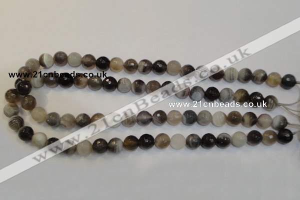 CAG2423 15.5 inches 10mm faceted round Chinese botswana agate beads