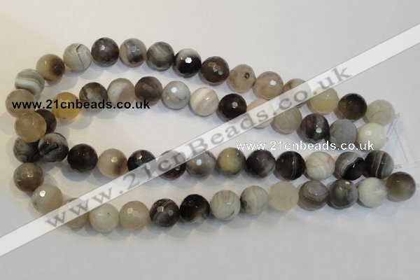 CAG2425 15.5 inches 14mm faceted round Chinese botswana agate beads