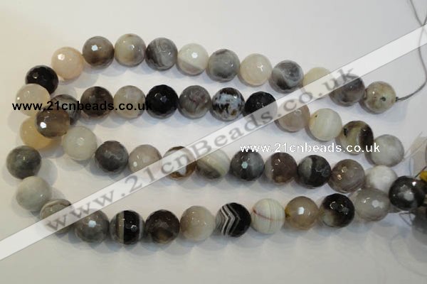 CAG2426 15.5 inches 16mm faceted round Chinese botswana agate beads