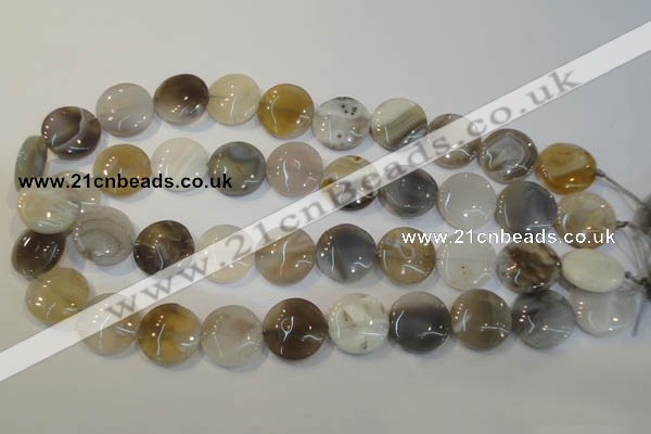 CAG2438 15.5 inches 18mm flat round Chinese botswana agate beads