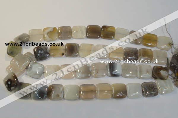 CAG2452 15.5 inches 18*18mm square Chinese botswana agate beads