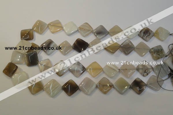 CAG2458 15.5 inches 16*16mm diamond Chinese botswana agate beads