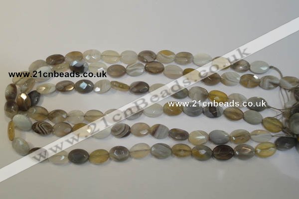 CAG2463 15.5 inches 10*14mm faceted oval Chinese botswana agate beads