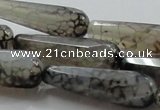 CAG248 15.5 inches 12*40mm faceted teardrop dragon veins agate beads