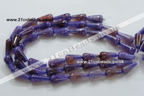 CAG249 15.5 inches 13*28mm teardrop dragon veins agate beads