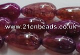 CAG251 15.5 inches teardrop 13*28mm dragon veins agate beads