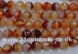 CAG2701 15.5 inches 6mm faceted round red line agate beads