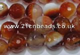 CAG2704 15.5 inches 12mm faceted round red line agate beads