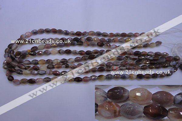 CAG2755 15.5 inches 5*8mm faceted rice botswana agate beads wholesale