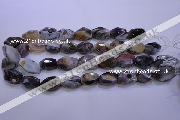 CAG2775 15.5 inches 14*20mm faceted nuggets botswana agate beads wholesale