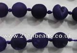 CAG2800 15.5 inches 10mm round matte druzy agate beads whholesale