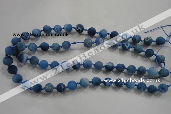 CAG2801 15.5 inches 10mm round matte druzy agate beads whholesale