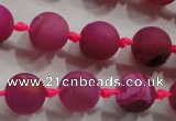 CAG2803 15.5 inches 12mm round matte druzy agate beads whholesale