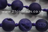 CAG2804 15.5 inches 14mm round matte druzy agate beads whholesale