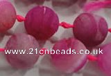 CAG2805 15.5 inches 18mm round matte druzy agate beads whholesale