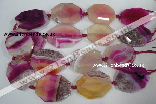 CAG2880 15.5 inches 30*40mm faceted octagonal agate gemstone beads