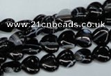 CAG2902 15.5 inches 8*8mm heart black line agate beads