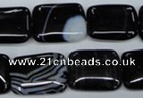 CAG2956 15.5 inches 15*20mm rectangle black line agate beads