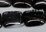 CAG2957 15.5 inches 20*25mm rectangle black line agate beads