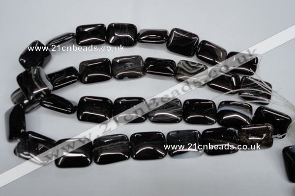 CAG2957 15.5 inches 20*25mm rectangle black line agate beads