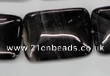 CAG2958 15.5 inches 22*30mm rectangle black line agate beads