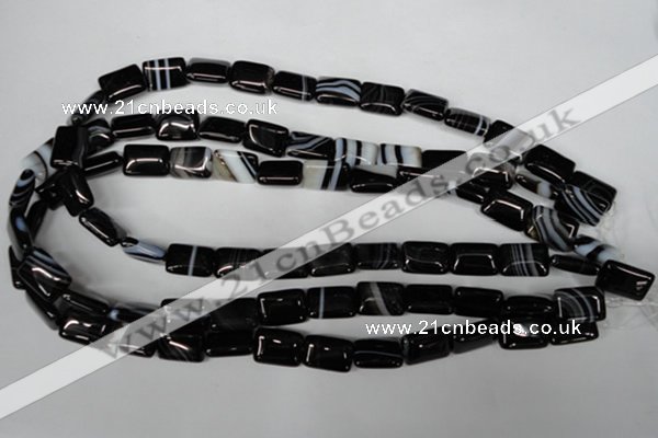 CAG3021 15.5 inches 10*14mm rectangle black line agate beads