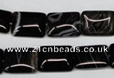 CAG3022 15.5 inches 12*16mm rectangle black line agate beads