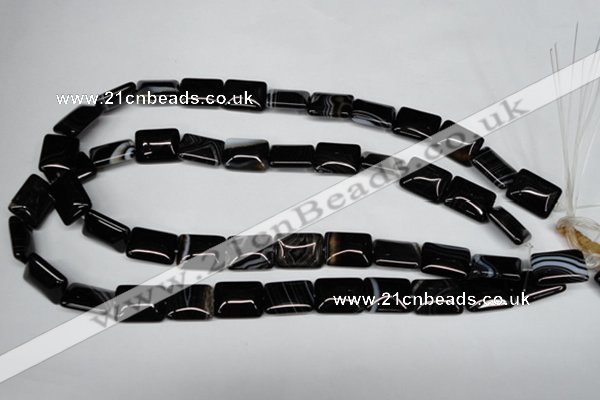 CAG3022 15.5 inches 12*16mm rectangle black line agate beads