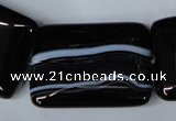 CAG3027 15.5 inches 25*35mm rectangle black line agate beads