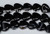 CAG3050 15.5 inches 10*10mm heart black line agate beads