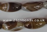 CAG3126 15.5 inches 12*25mm rice brown line agate beads