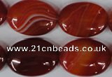 CAG3196 15.5 inches 18*25mm oval red line agate beads