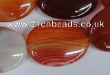 CAG3197 15.5 inches 22*30mm oval red line agate beads