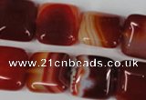 CAG3243 15.5 inches 16*16mm square red line agate beads