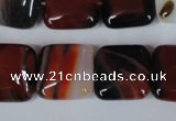 CAG3248 15.5 inches 16*16mm square red line agate beads