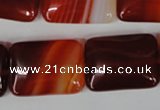 CAG3256 15.5 inches 18*25mm rectangle red line agate beads