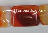 CAG3257 15.5 inches 22*30mm rectangle red line agate beads