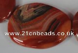 CAG3270 15.5 inches 28*40mm freeform red line agate beads