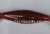 CAG3278 15.5 inches 20*60mm rice red line agate beads