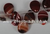 CAG3285 Top-drilled 12*16mm flat teardrop red line agate beads